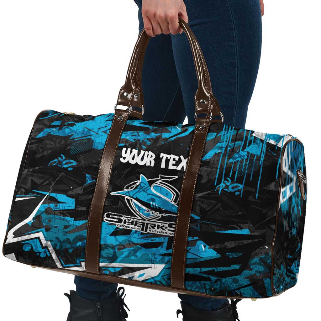 Personalized Cronulla Sutherland Sharks Travel Bag Graffiti Grunge Abstract Urban Street Style Design