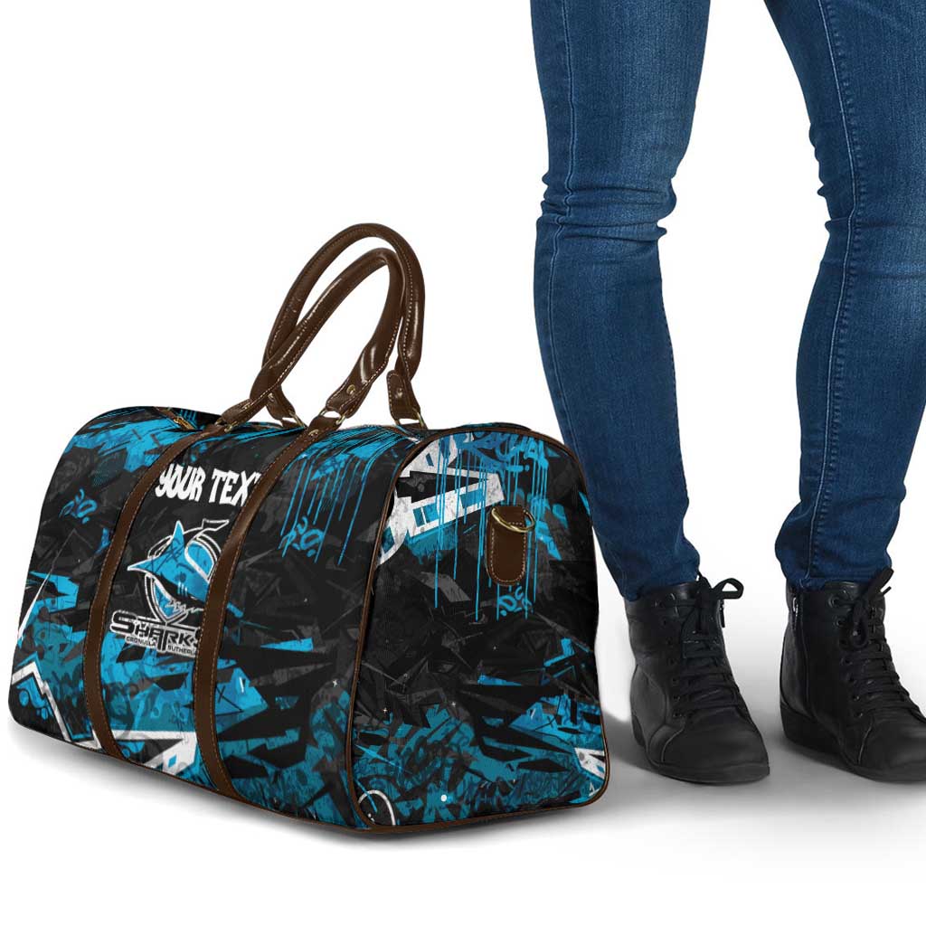 Personalized Cronulla Sutherland Sharks Travel Bag Graffiti Grunge Abstract Urban Street Style Design