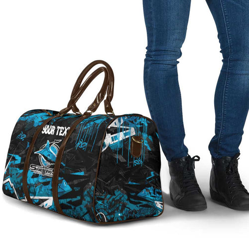 Personalized Cronulla Sutherland Sharks Travel Bag Graffiti Grunge Abstract Urban Street Style Design