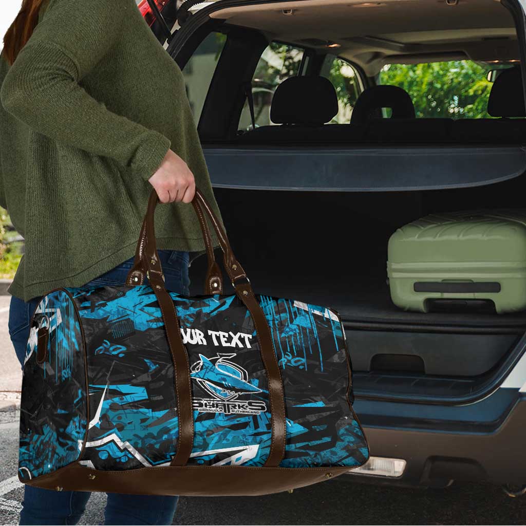 Personalized Cronulla Sutherland Sharks Travel Bag Graffiti Grunge Abstract Urban Street Style Design