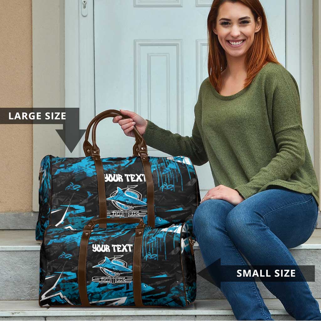 Personalized Cronulla Sutherland Sharks Travel Bag Graffiti Grunge Abstract Urban Street Style Design