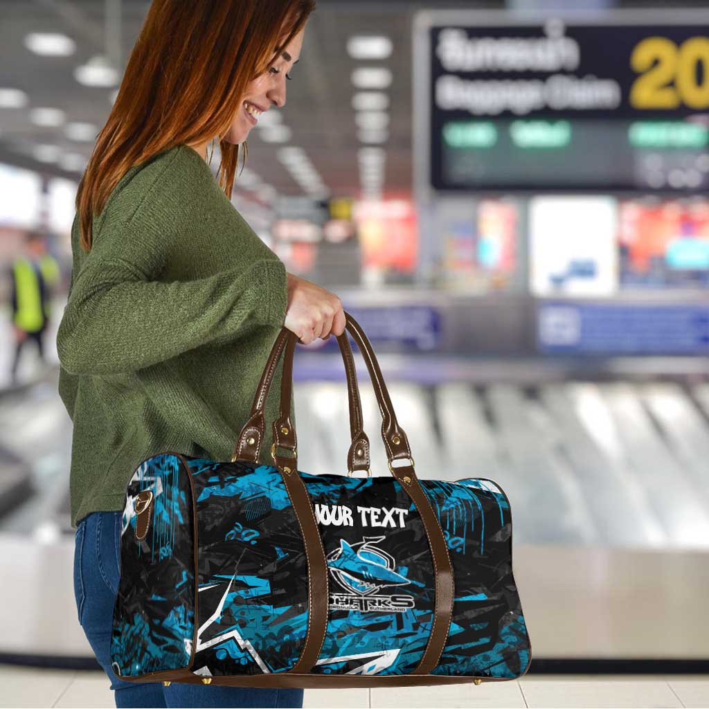 Personalized Cronulla Sutherland Sharks Travel Bag Graffiti Grunge Abstract Urban Street Style Design