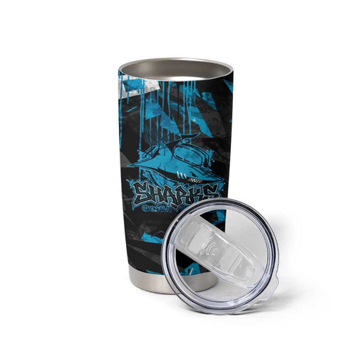 Personalized Cronulla Sutherland Sharks Tumbler Cup Graffiti Grunge Abstract Urban Street Style Design