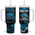 Personalized Cronulla Sutherland Sharks Tumbler With Handle Graffiti Grunge Abstract Urban Street Style Design