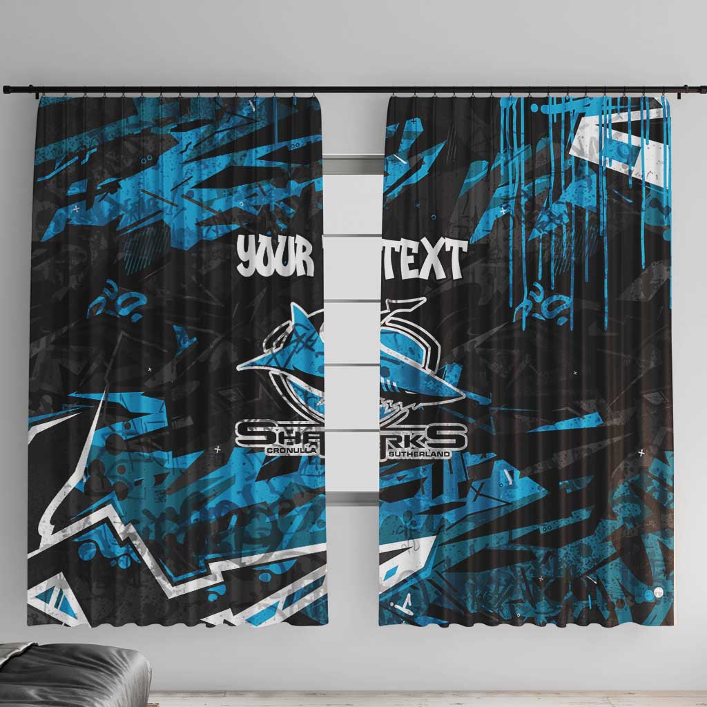 Personalized Cronulla Sutherland Sharks Window Curtain Graffiti Grunge Abstract Urban Street Style Design