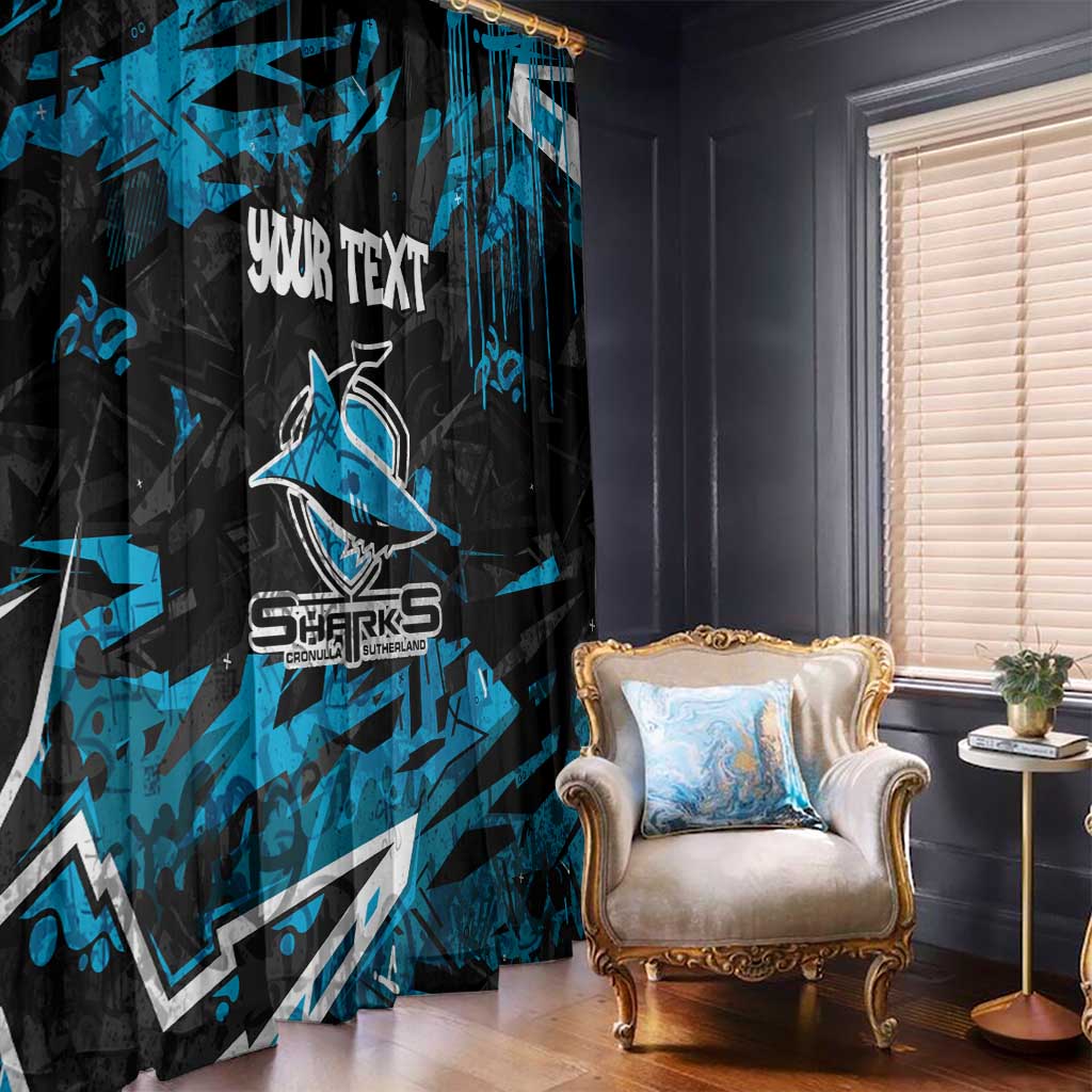 Personalized Cronulla Sutherland Sharks Window Curtain Graffiti Grunge Abstract Urban Street Style Design