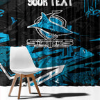 Personalized Cronulla Sutherland Sharks Window Curtain Graffiti Grunge Abstract Urban Street Style Design