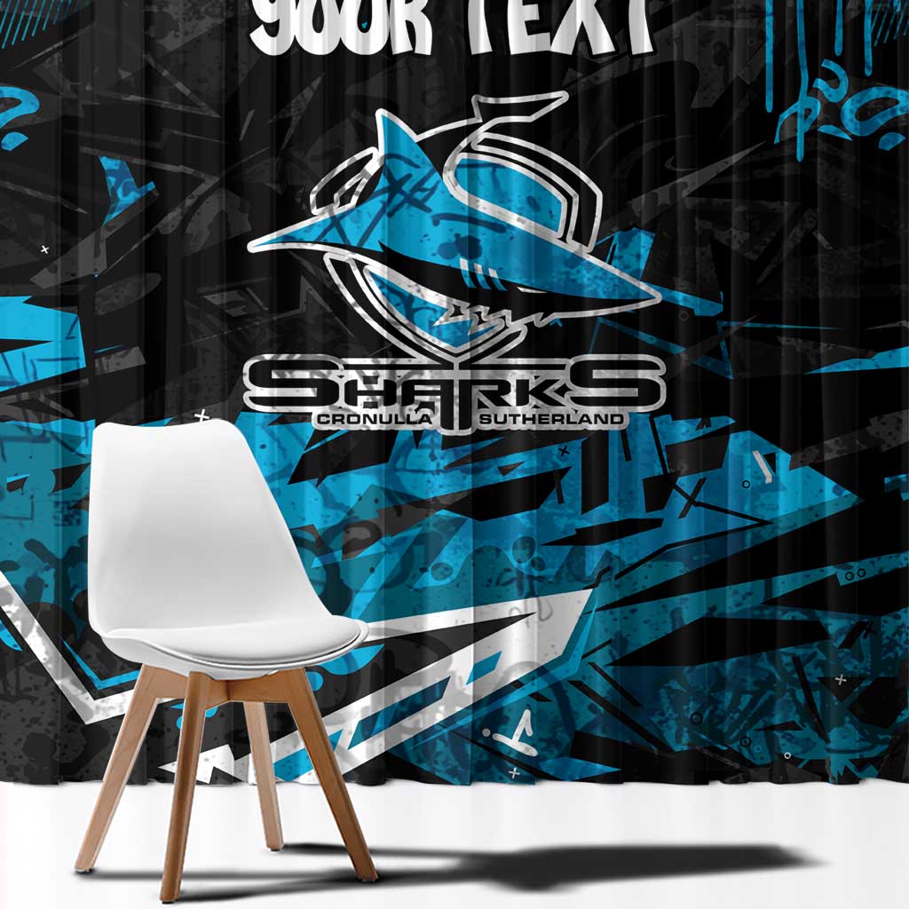 Personalized Cronulla Sutherland Sharks Window Curtain Graffiti Grunge Abstract Urban Street Style Design