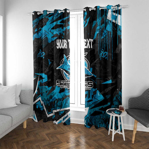 Personalized Cronulla Sutherland Sharks Window Curtain Graffiti Grunge Abstract Urban Street Style Design