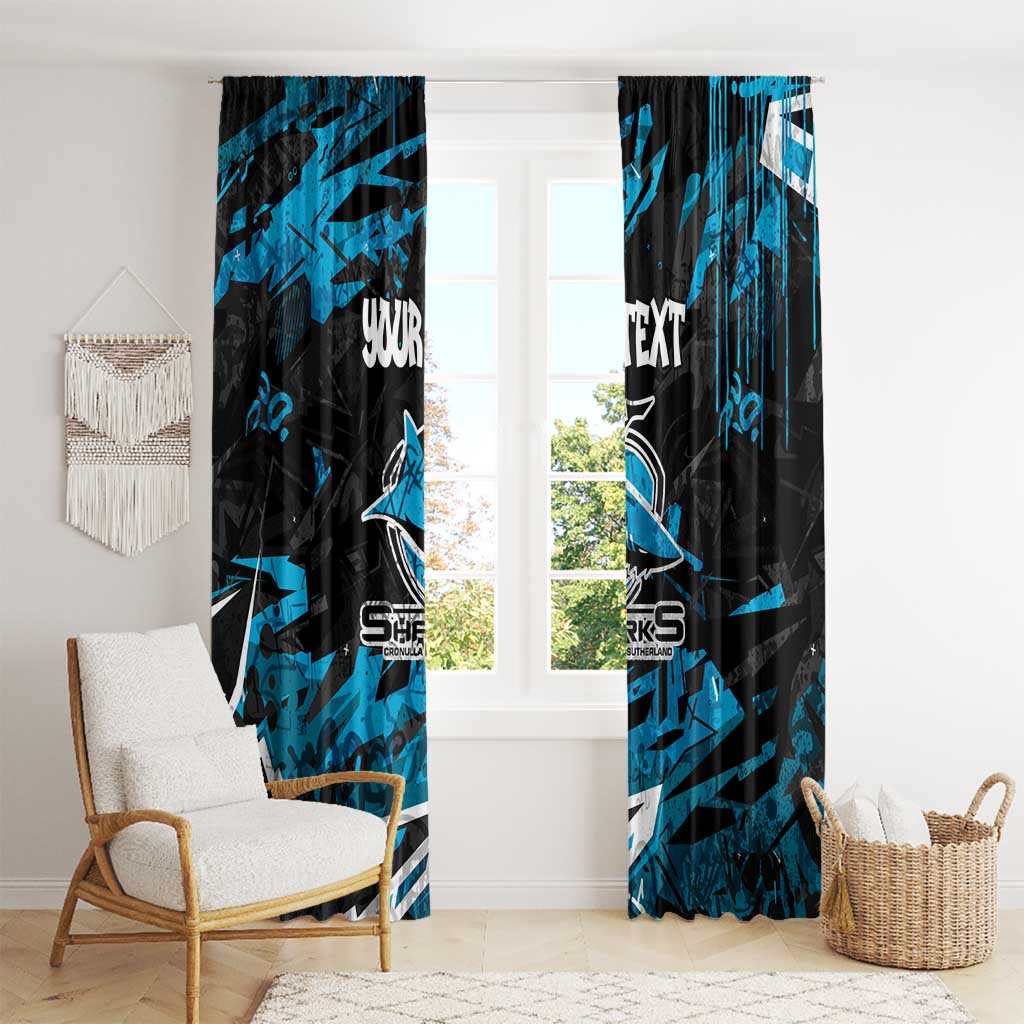 Personalized Cronulla Sutherland Sharks Window Curtain Graffiti Grunge Abstract Urban Street Style Design