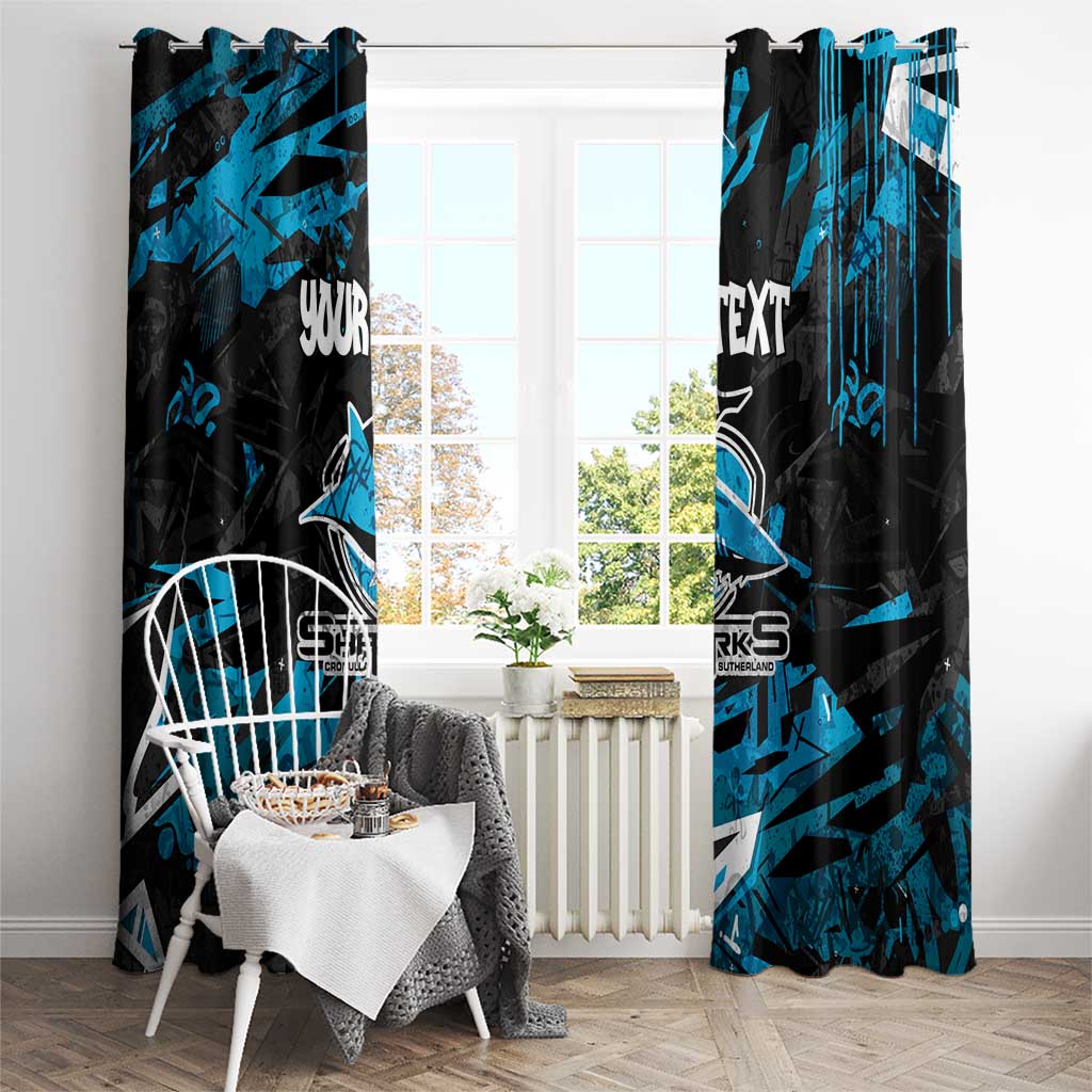 Personalized Cronulla Sutherland Sharks Window Curtain Graffiti Grunge Abstract Urban Street Style Design