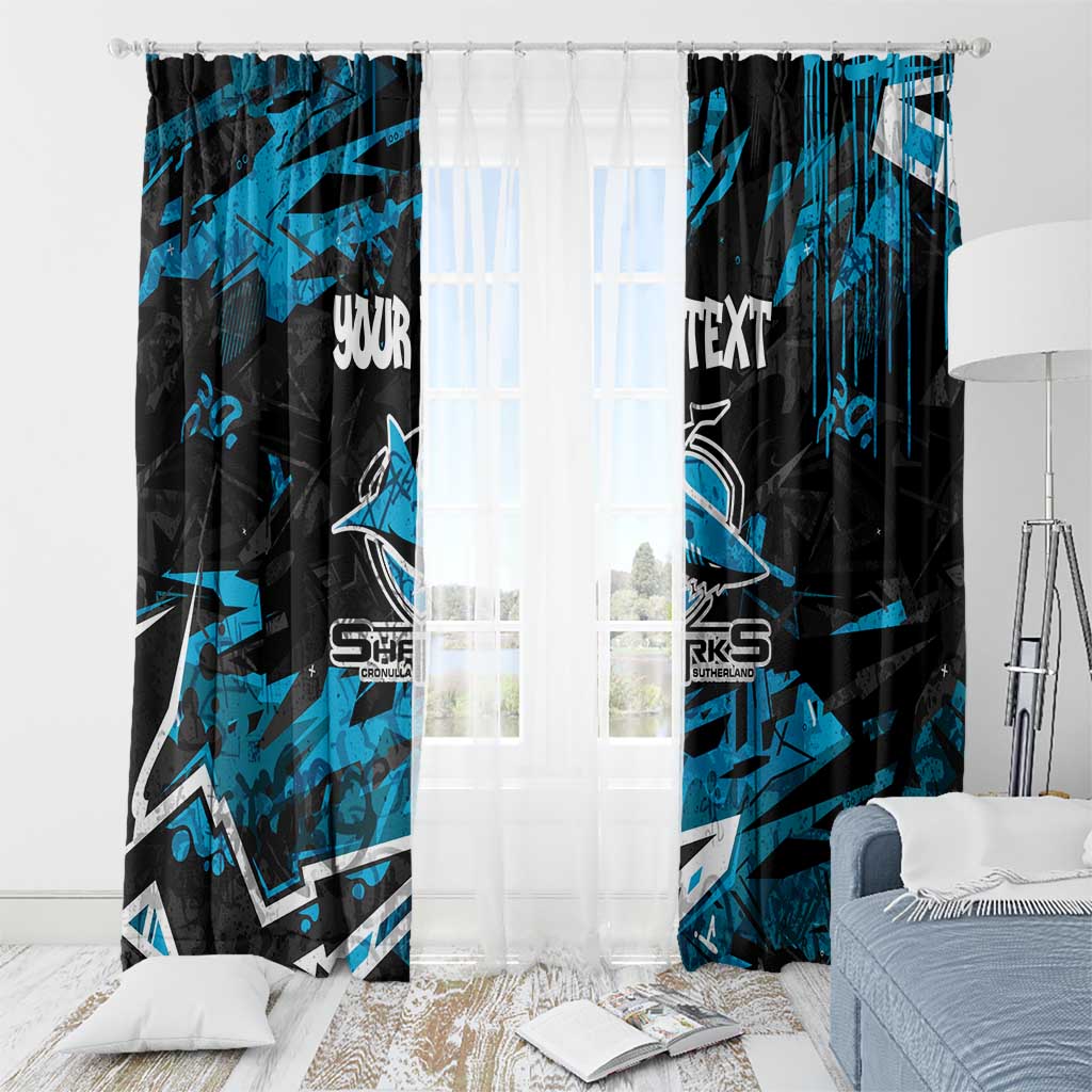 Personalized Cronulla Sutherland Sharks Window Curtain Graffiti Grunge Abstract Urban Street Style Design