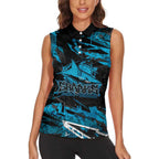 Personalized Cronulla Sutherland Sharks Women Sleeveless Polo Shirt Graffiti Grunge Abstract Urban Street Style Design