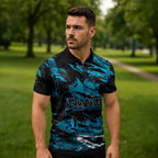 Personalized Cronulla Sutherland Sharks Zipper Polo Shirt Graffiti Grunge Abstract Urban Street Style Design