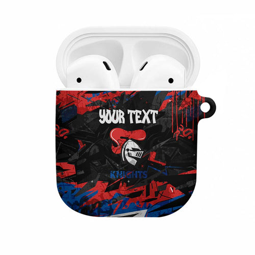 Personalized Newcastle Knights AirPods Case Graffiti Grunge Abstract Urban Street Style Design