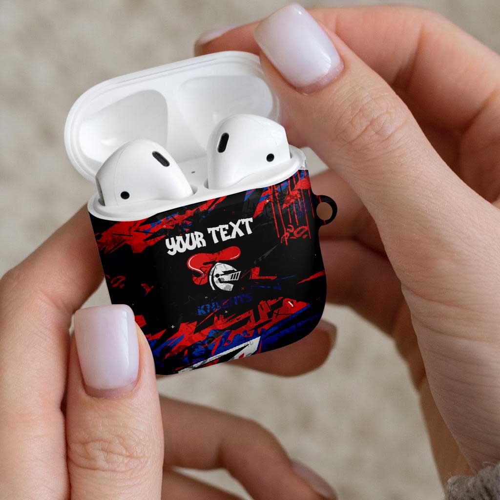 Personalized Newcastle Knights AirPods Case Graffiti Grunge Abstract Urban Street Style Design