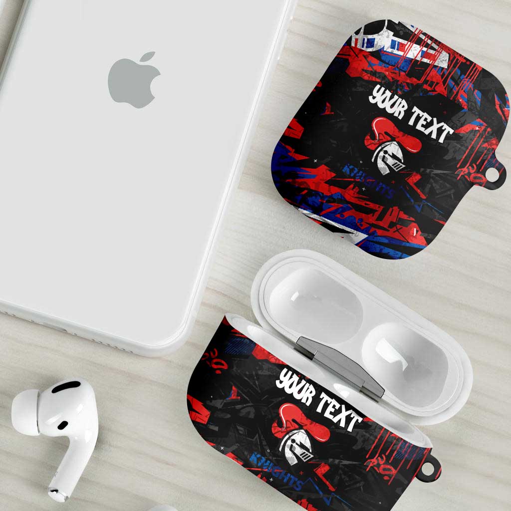 Personalized Newcastle Knights AirPods Case Graffiti Grunge Abstract Urban Street Style Design