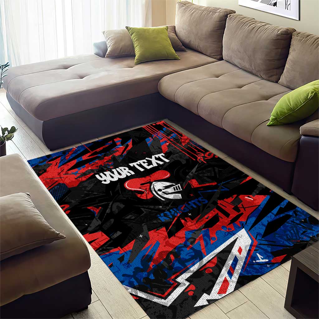 Personalized Newcastle Knights Area Rug Graffiti Grunge Abstract Urban Street Style Design