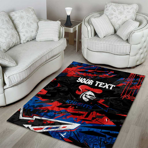 Personalized Newcastle Knights Area Rug Graffiti Grunge Abstract Urban Street Style Design
