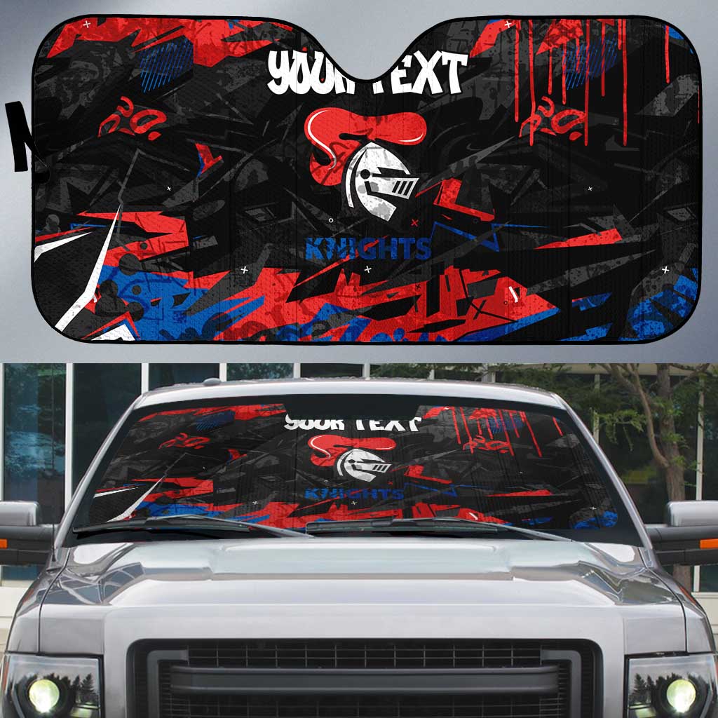 Personalized Newcastle Knights Auto Sun Shade Graffiti Grunge Abstract Urban Street Style Design