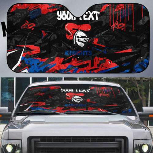 Personalized Newcastle Knights Auto Sun Shade Graffiti Grunge Abstract Urban Street Style Design