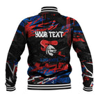 Personalized Newcastle Knights Baseball Jacket Graffiti Grunge Abstract Urban Street Style Design