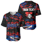 Personalized Newcastle Knights Baseball Jersey Graffiti Grunge Abstract Urban Street Style Design