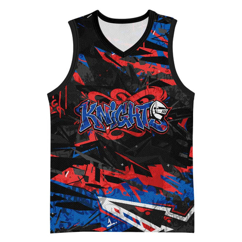Personalized Newcastle Knights Basketball Jersey Graffiti Grunge Abstract Urban Street Style Design
