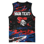 Personalized Newcastle Knights Basketball Jersey Graffiti Grunge Abstract Urban Street Style Design
