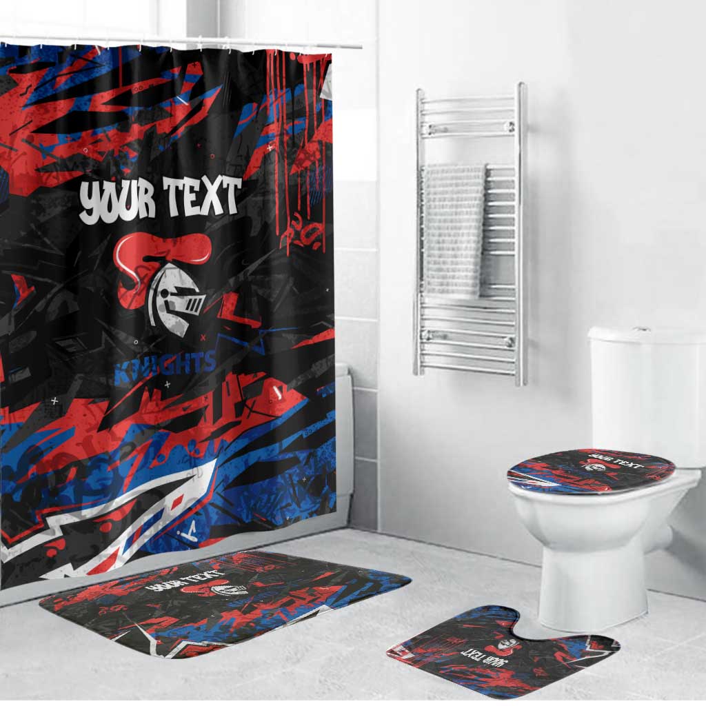 Personalized Newcastle Knights Bathroom Set Graffiti Grunge Abstract Urban Street Style Design