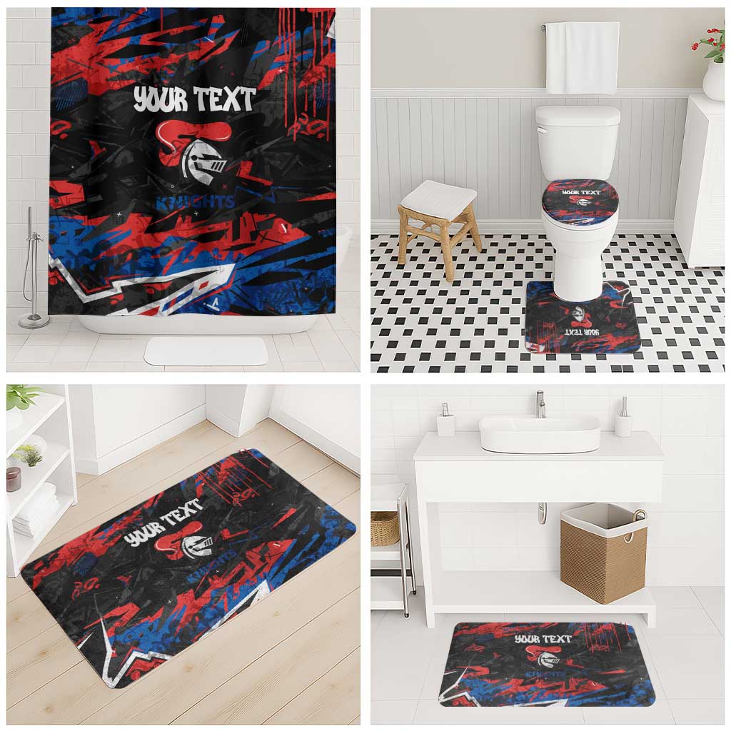 Personalized Newcastle Knights Bathroom Set Graffiti Grunge Abstract Urban Street Style Design