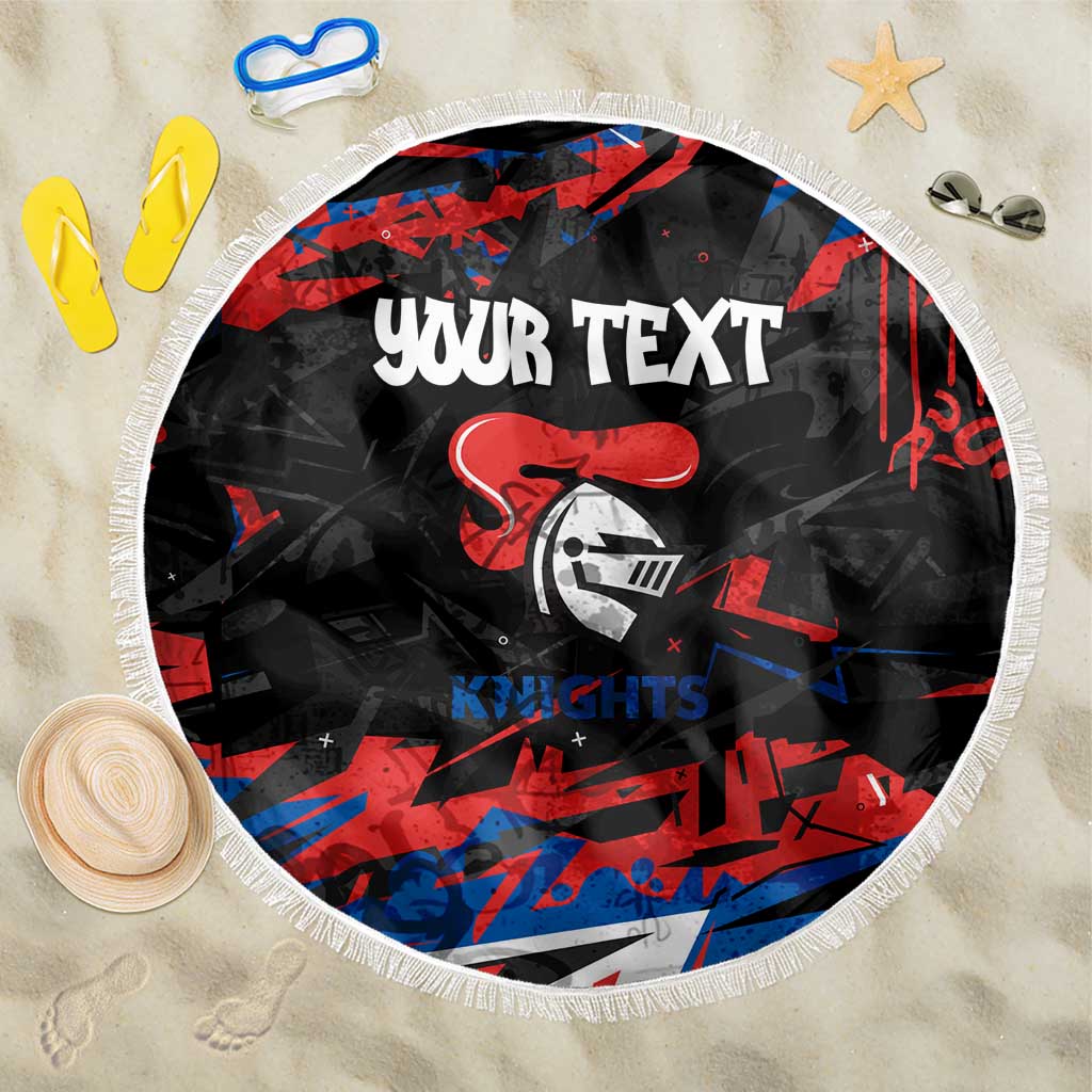 Personalized Newcastle Knights Beach Blanket Graffiti Grunge Abstract Urban Street Style Design