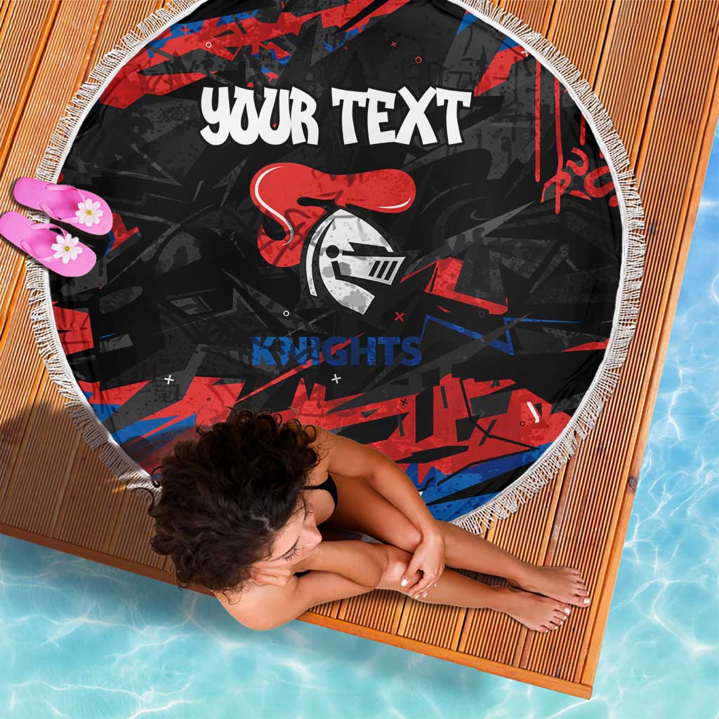 Personalized Newcastle Knights Beach Blanket Graffiti Grunge Abstract Urban Street Style Design