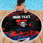 Personalized Newcastle Knights Beach Blanket Graffiti Grunge Abstract Urban Street Style Design