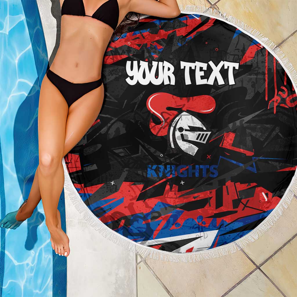 Personalized Newcastle Knights Beach Blanket Graffiti Grunge Abstract Urban Street Style Design