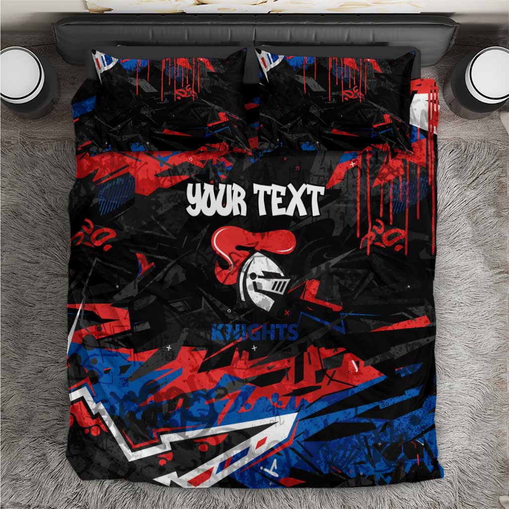 Personalized Newcastle Knights Bedding Set Graffiti Grunge Abstract Urban Street Style Design