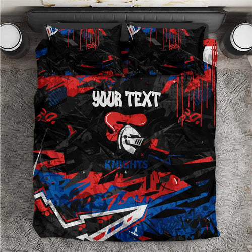 Personalized Newcastle Knights Bedding Set Graffiti Grunge Abstract Urban Street Style Design