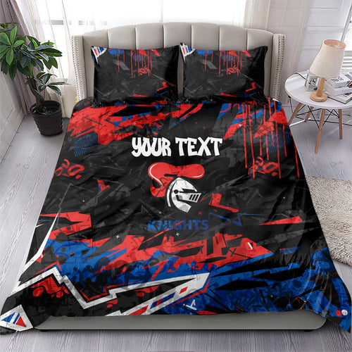 Personalized Newcastle Knights Bedding Set Graffiti Grunge Abstract Urban Street Style Design