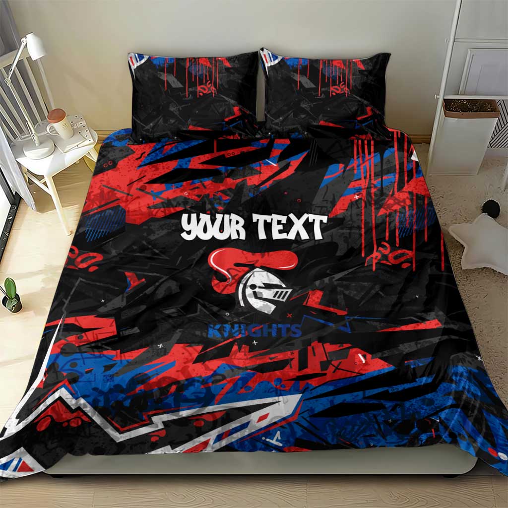 Personalized Newcastle Knights Bedding Set Graffiti Grunge Abstract Urban Street Style Design