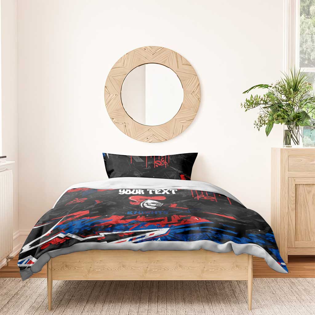 Personalized Newcastle Knights Bedding Set Graffiti Grunge Abstract Urban Street Style Design