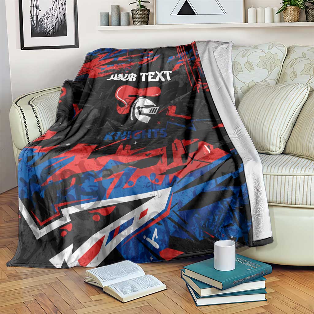 Personalized Newcastle Knights Blanket Graffiti Grunge Abstract Urban Street Style Design