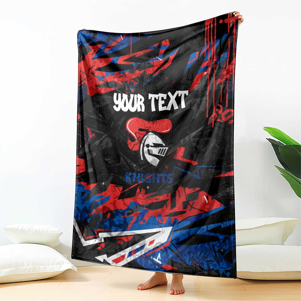 Personalized Newcastle Knights Blanket Graffiti Grunge Abstract Urban Street Style Design