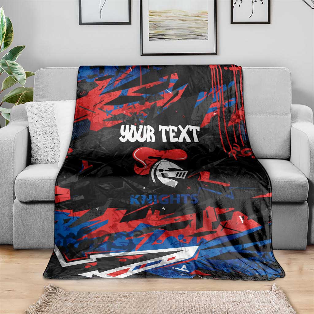 Personalized Newcastle Knights Blanket Graffiti Grunge Abstract Urban Street Style Design