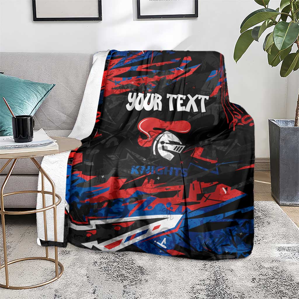 Personalized Newcastle Knights Blanket Graffiti Grunge Abstract Urban Street Style Design