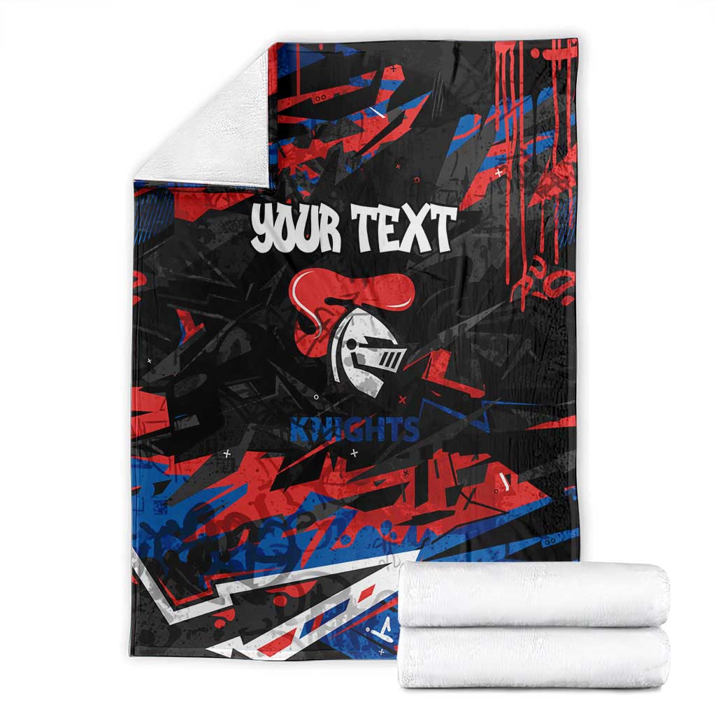 Personalized Newcastle Knights Blanket Graffiti Grunge Abstract Urban Street Style Design