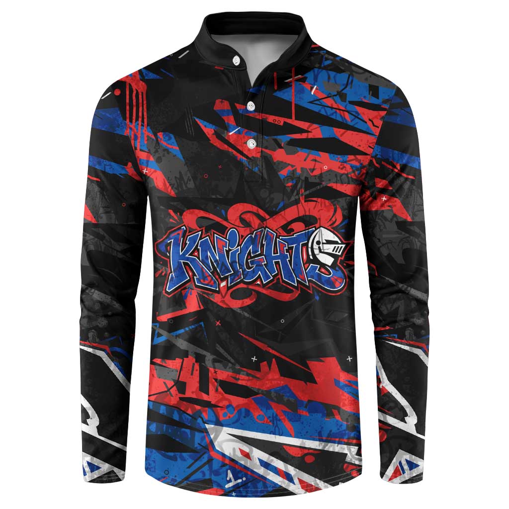 Personalized Newcastle Knights Button Sweatshirt Graffiti Grunge Abstract Urban Street Style Design