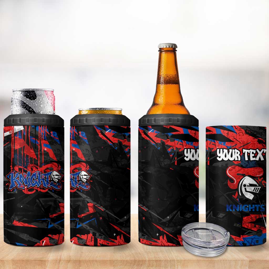 Personalized Newcastle Knights 4 in 1 Can Cooler Tumbler Graffiti Grunge Abstract Urban Street Style Design