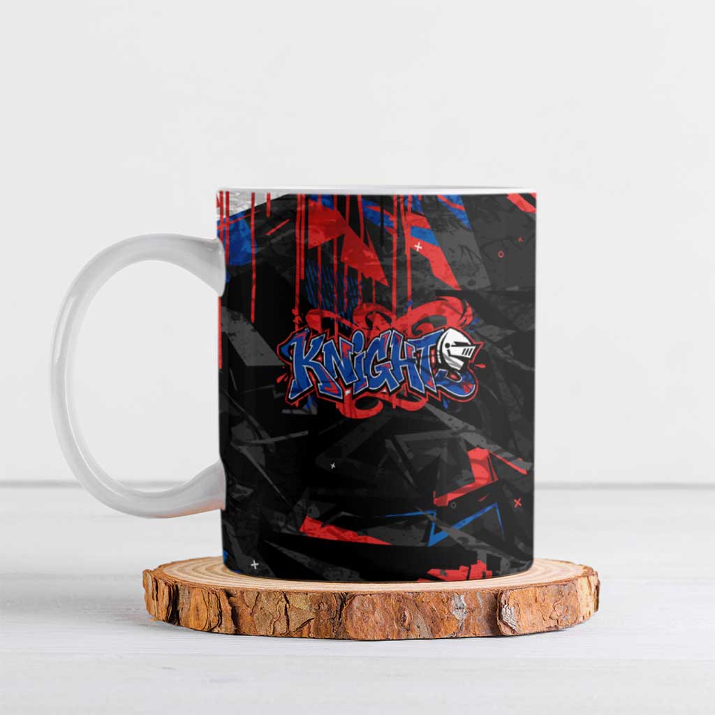 Personalized Newcastle Knights Ceramic Mug Graffiti Grunge Abstract Urban Street Style Design