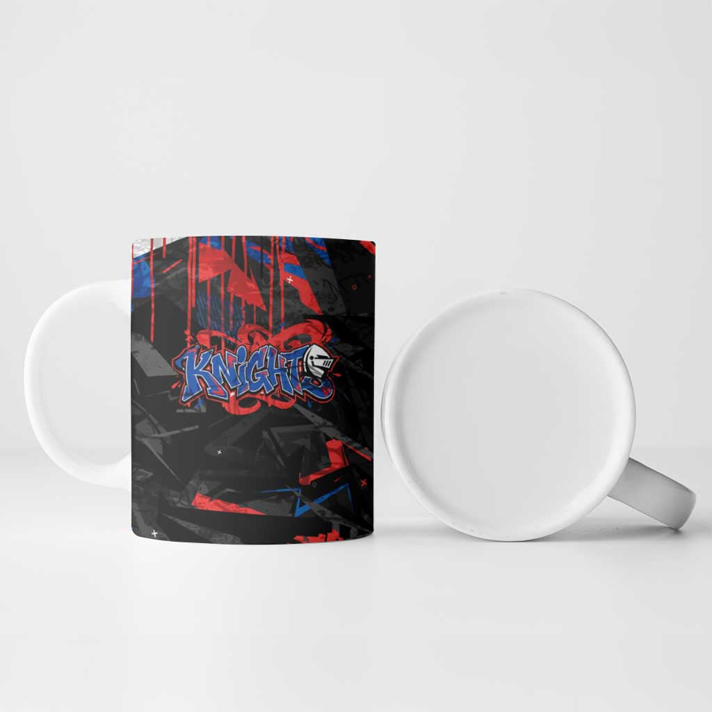 Personalized Newcastle Knights Ceramic Mug Graffiti Grunge Abstract Urban Street Style Design