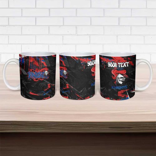Personalized Newcastle Knights Ceramic Mug Graffiti Grunge Abstract Urban Street Style Design